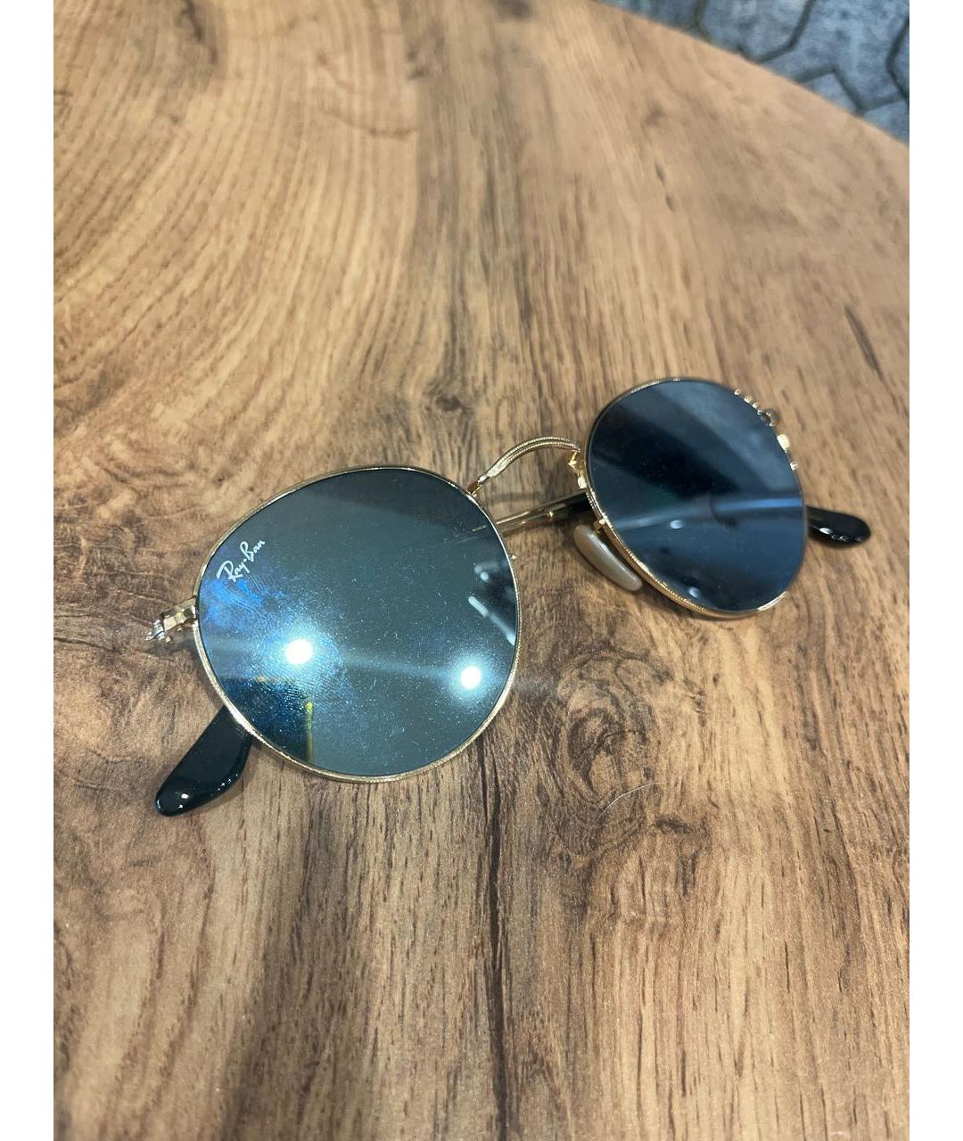 RAY BAN Зеленые металлические солнцезащитные очки, фото 4