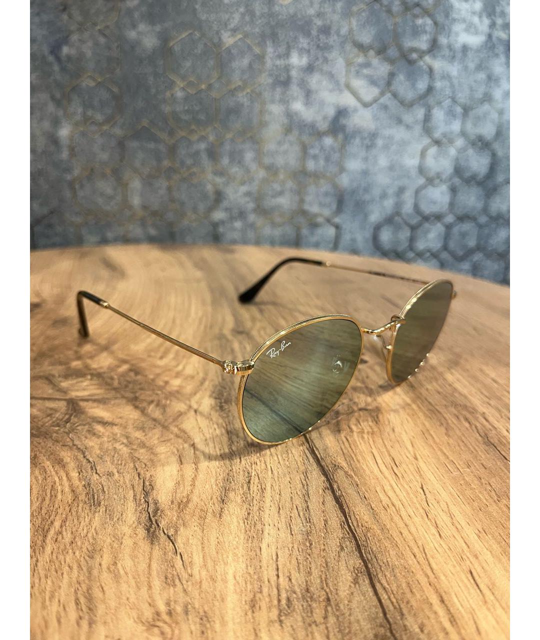 RAY BAN Зеленые металлические солнцезащитные очки, фото 2