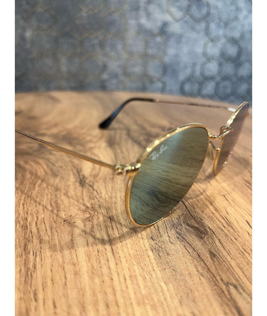 RAY BAN Зеленые металлические солнцезащитные очки, фото 3