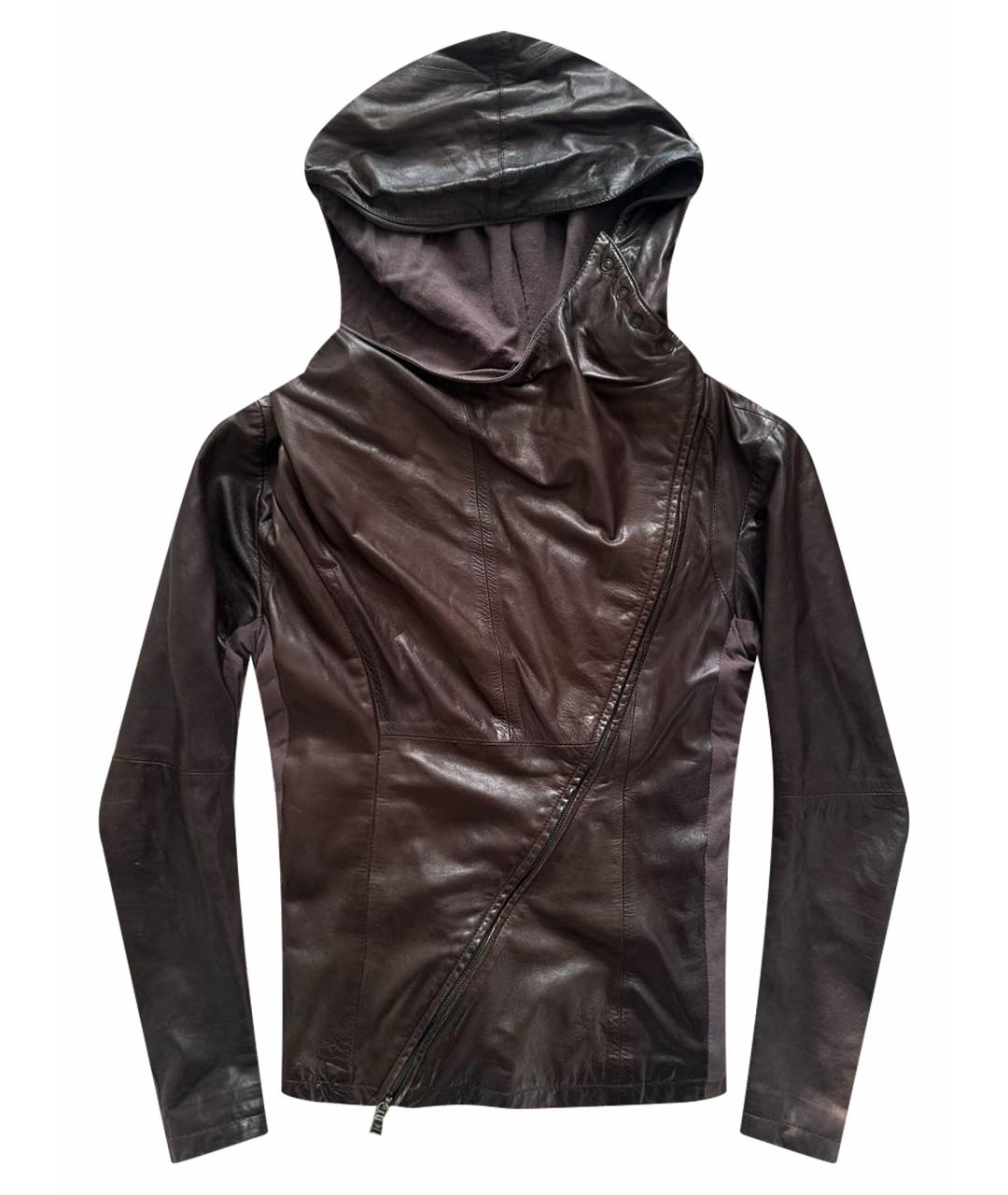 EMPORIO ARMANI Коричневая кожаная куртка, фото 1