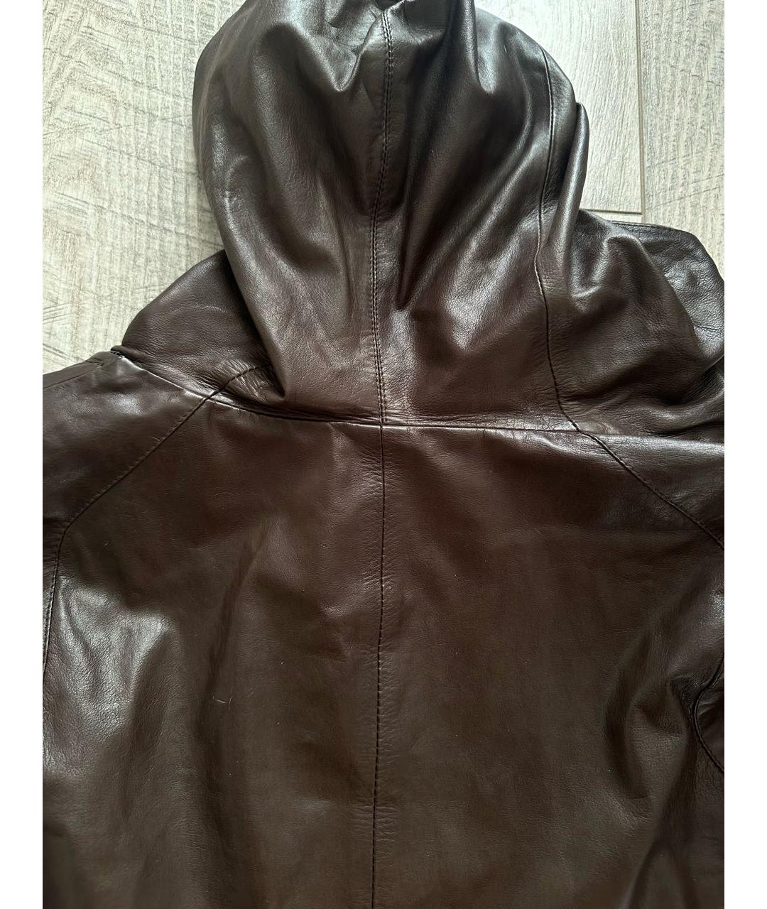 EMPORIO ARMANI Коричневая кожаная куртка, фото 4