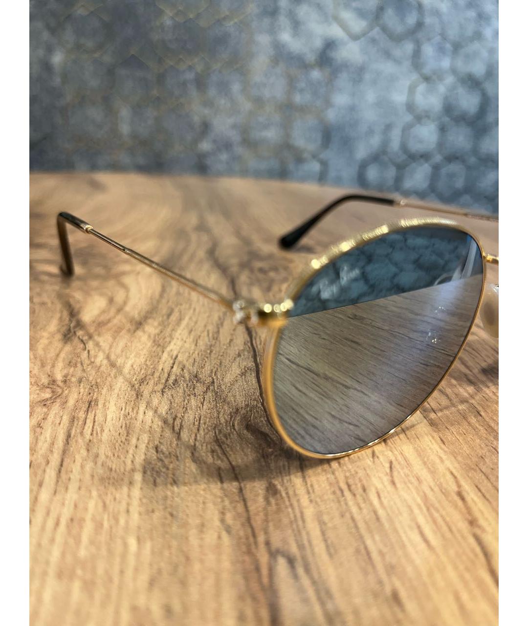 RAY BAN Голубые металлические солнцезащитные очки, фото 3