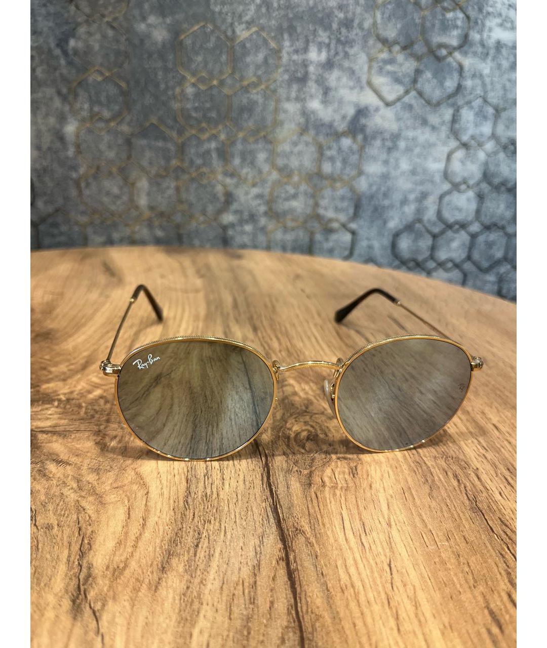 RAY BAN Голубые металлические солнцезащитные очки, фото 6