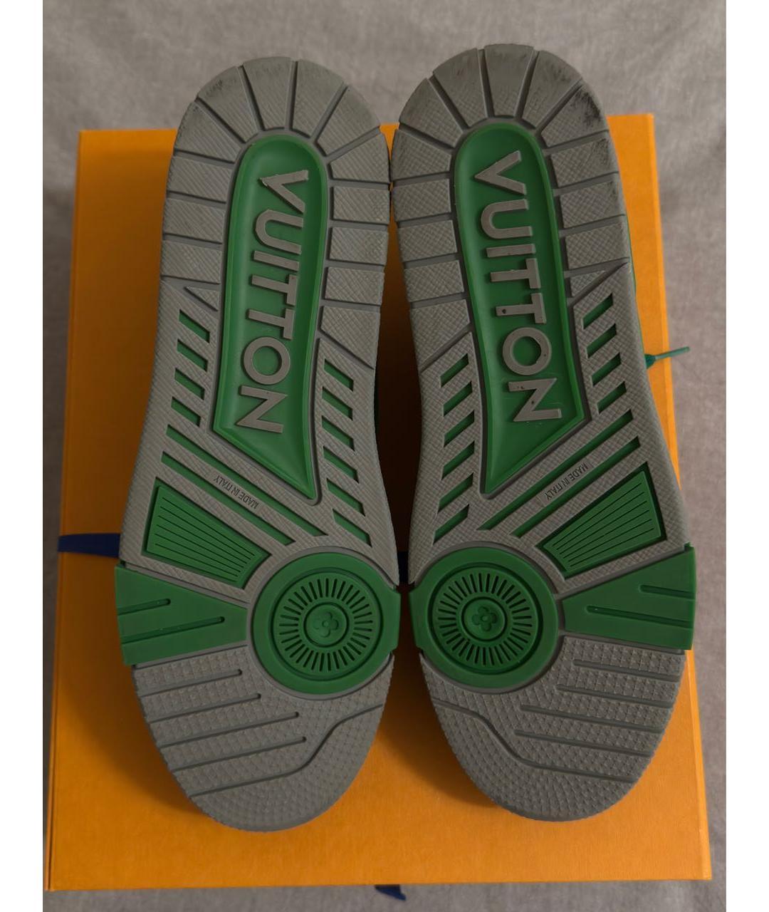 LOUIS VUITTON Серые кожаные низкие кроссовки / кеды, фото 4