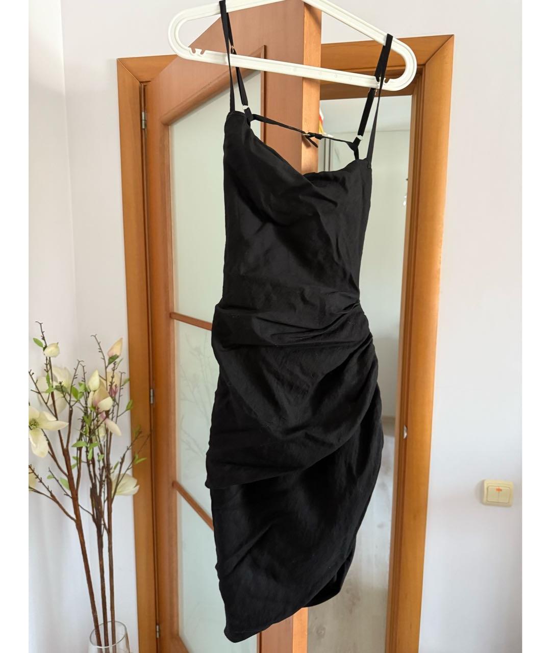 JACQUEMUS Черное вискозное коктейльное платье, фото 4