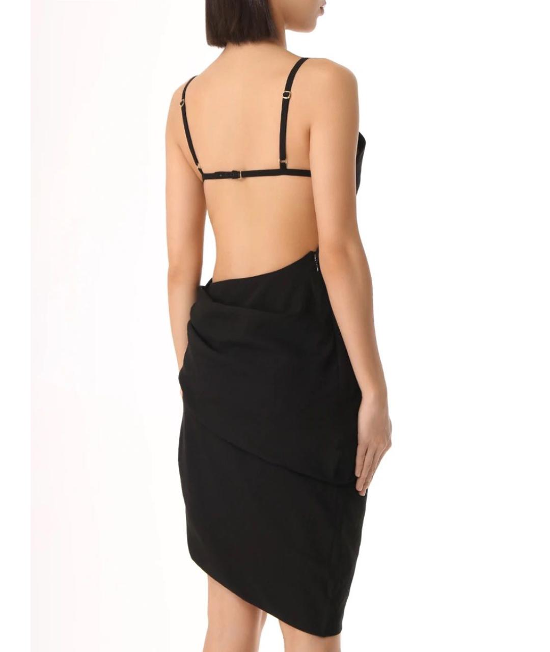 JACQUEMUS Черное вискозное коктейльное платье, фото 2