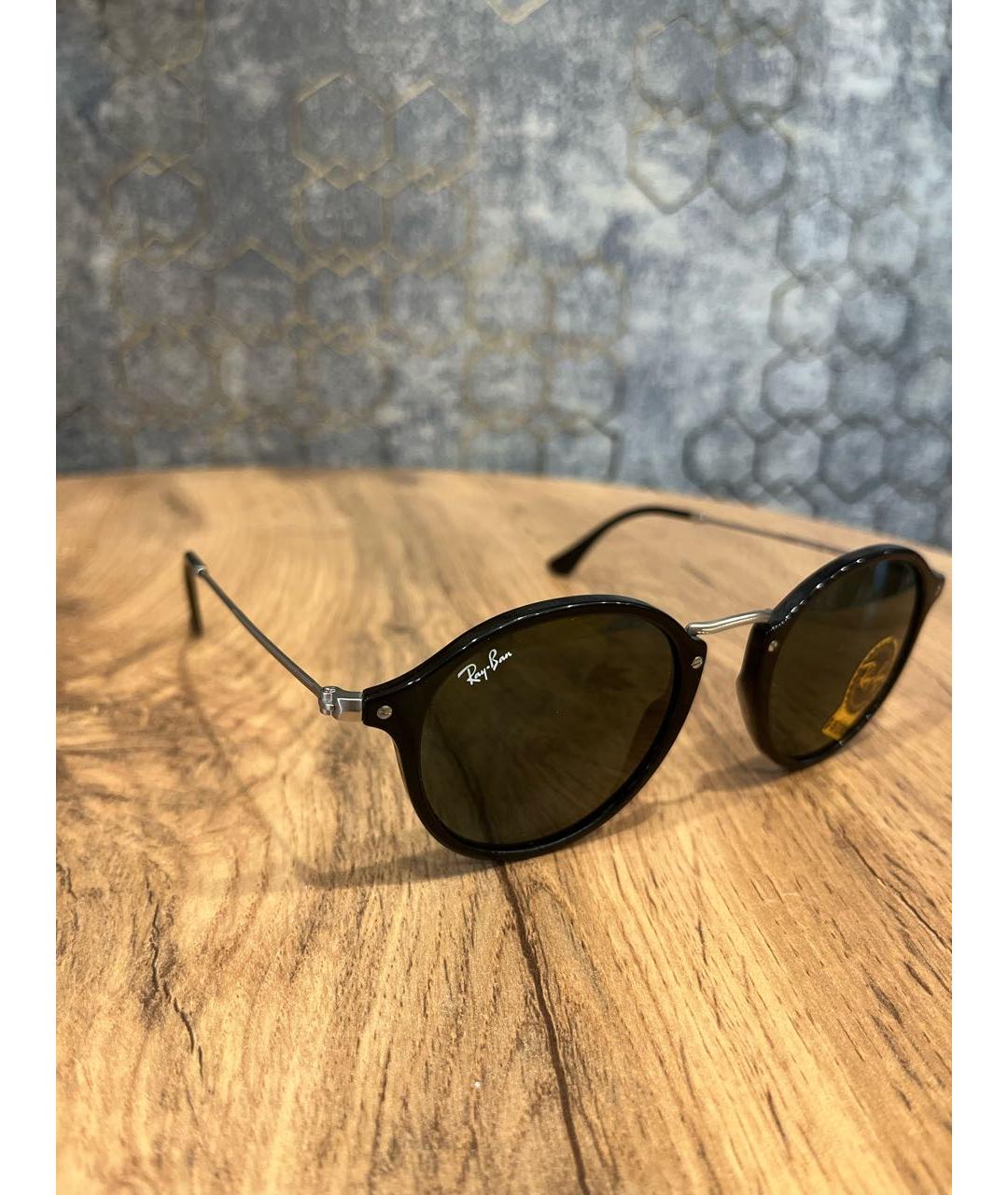 RAY BAN Черные металлические солнцезащитные очки, фото 2