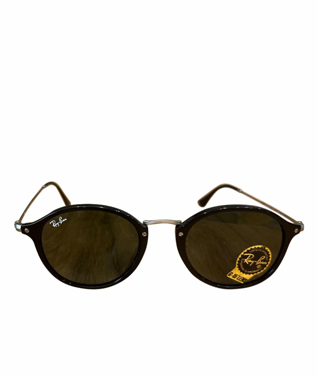 RAY BAN Черные металлические солнцезащитные очки, фото 1