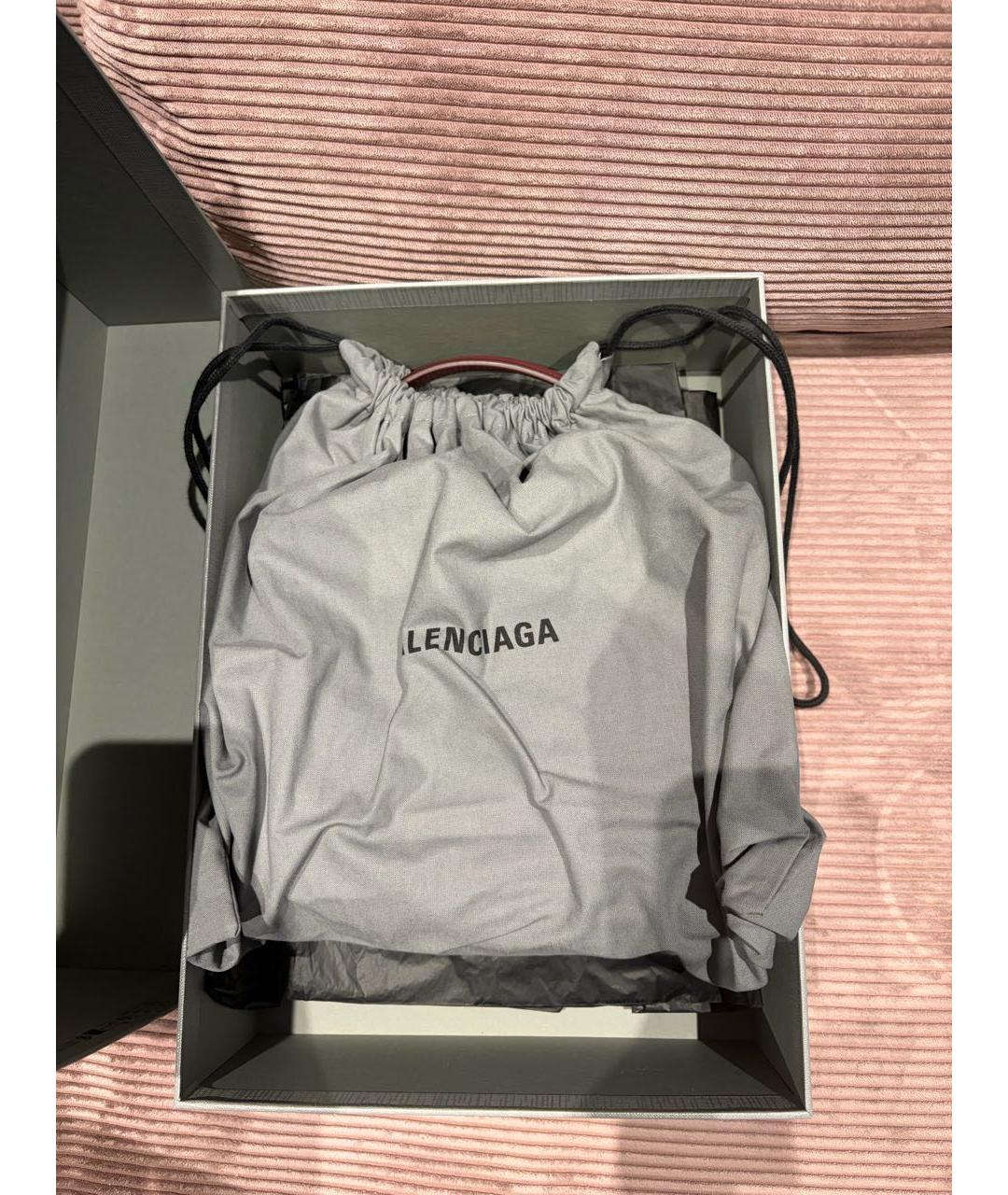 BALENCIAGA Бордовая кожаная сумка через плечо, фото 5