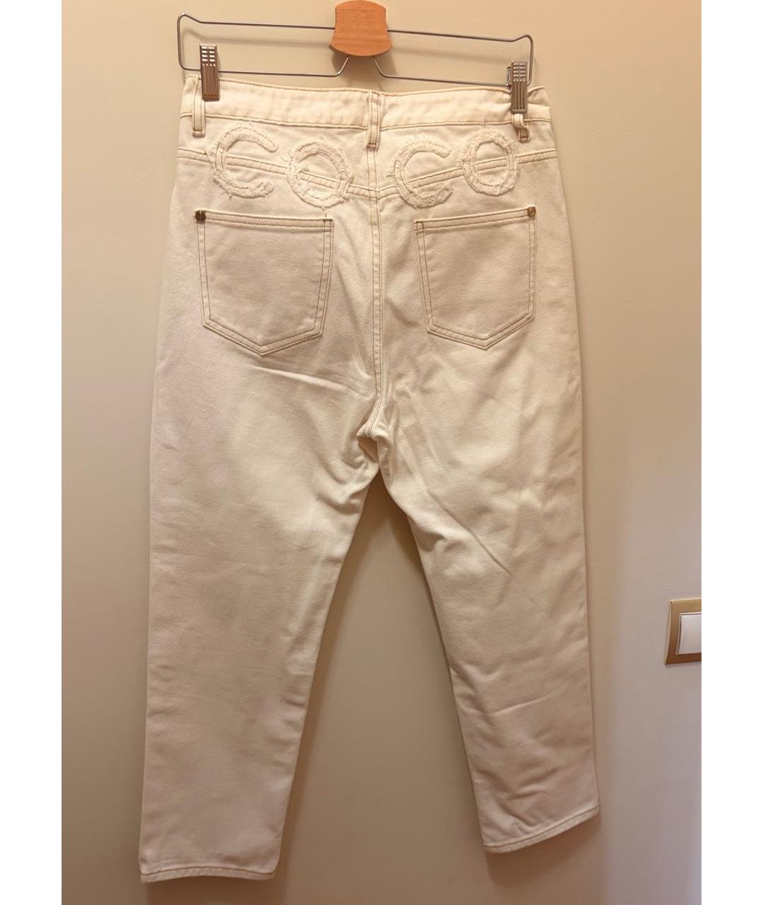 CHANEL Бежевые хлопковые джинсы слим, фото 2