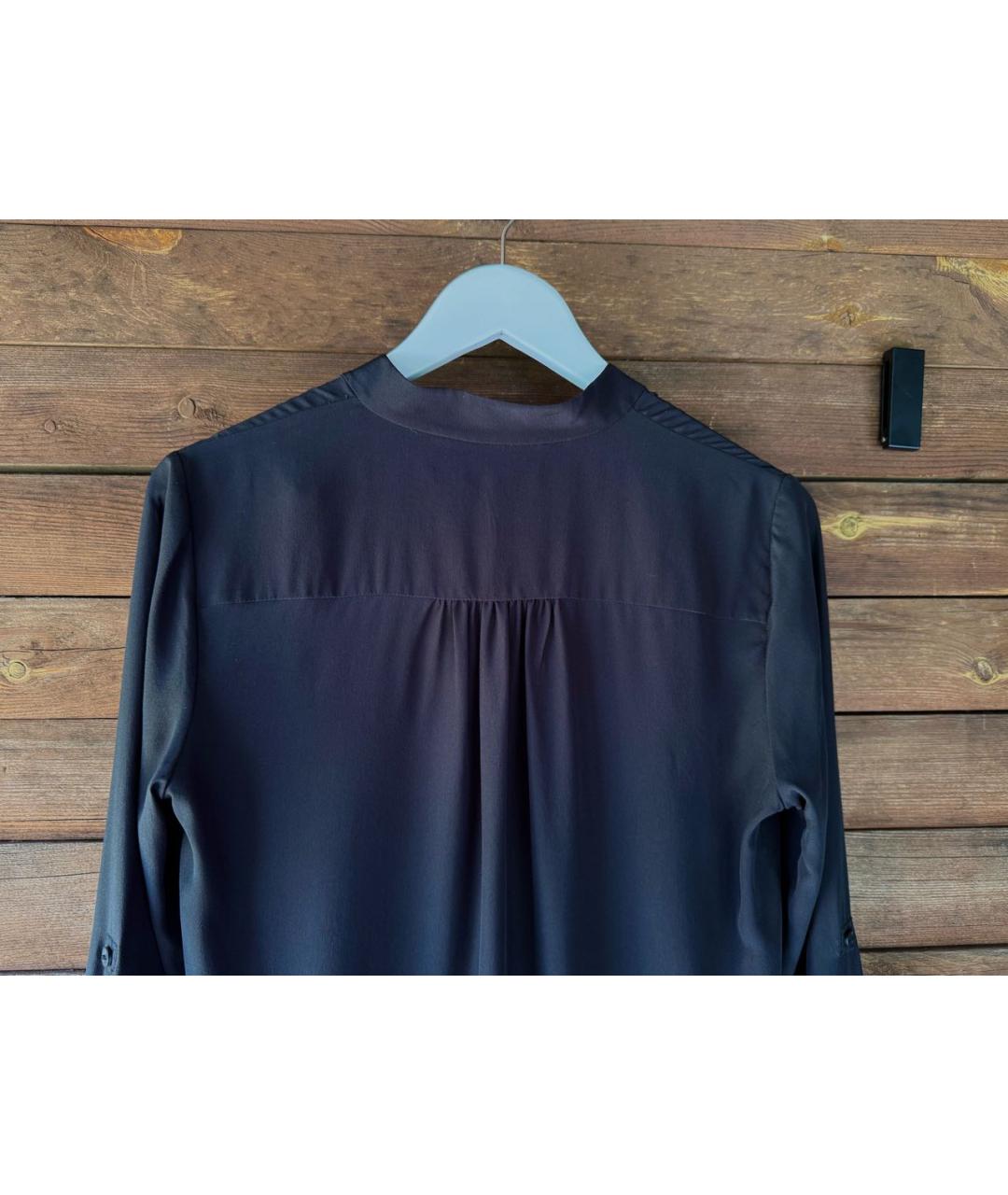 DIANE VON FURSTENBERG Черная шелковая блузы, фото 4