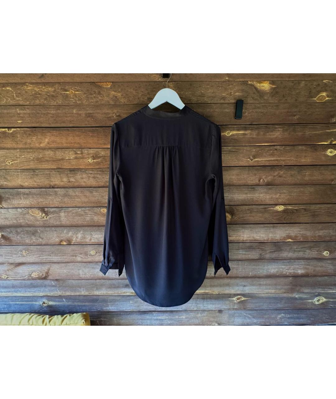 DIANE VON FURSTENBERG Черная шелковая блузы, фото 2