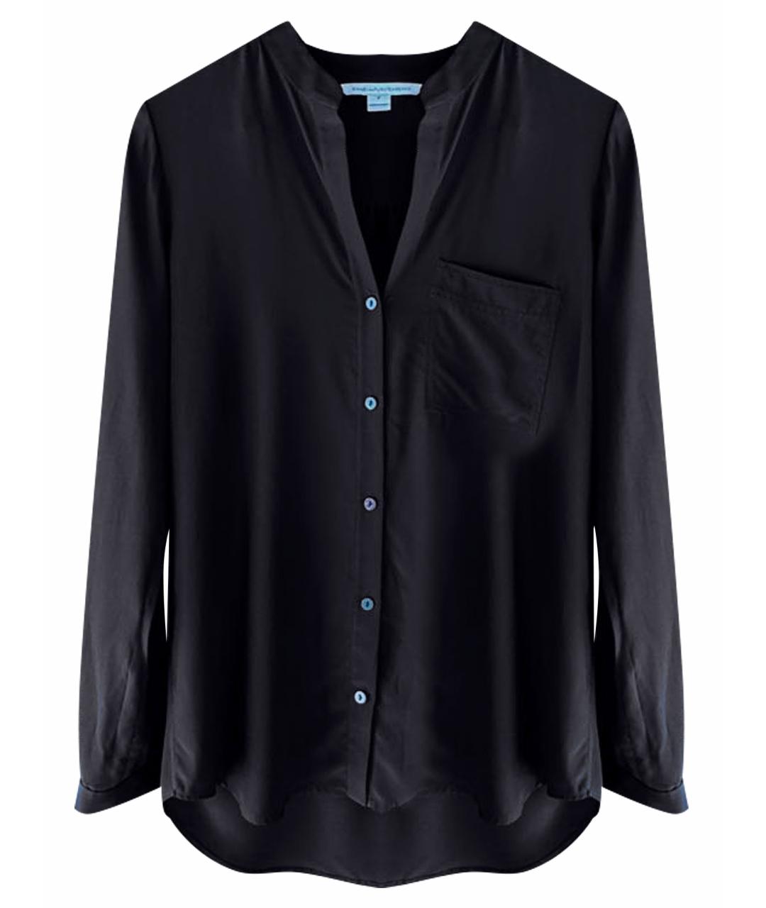 DIANE VON FURSTENBERG Черная шелковая блузы, фото 1