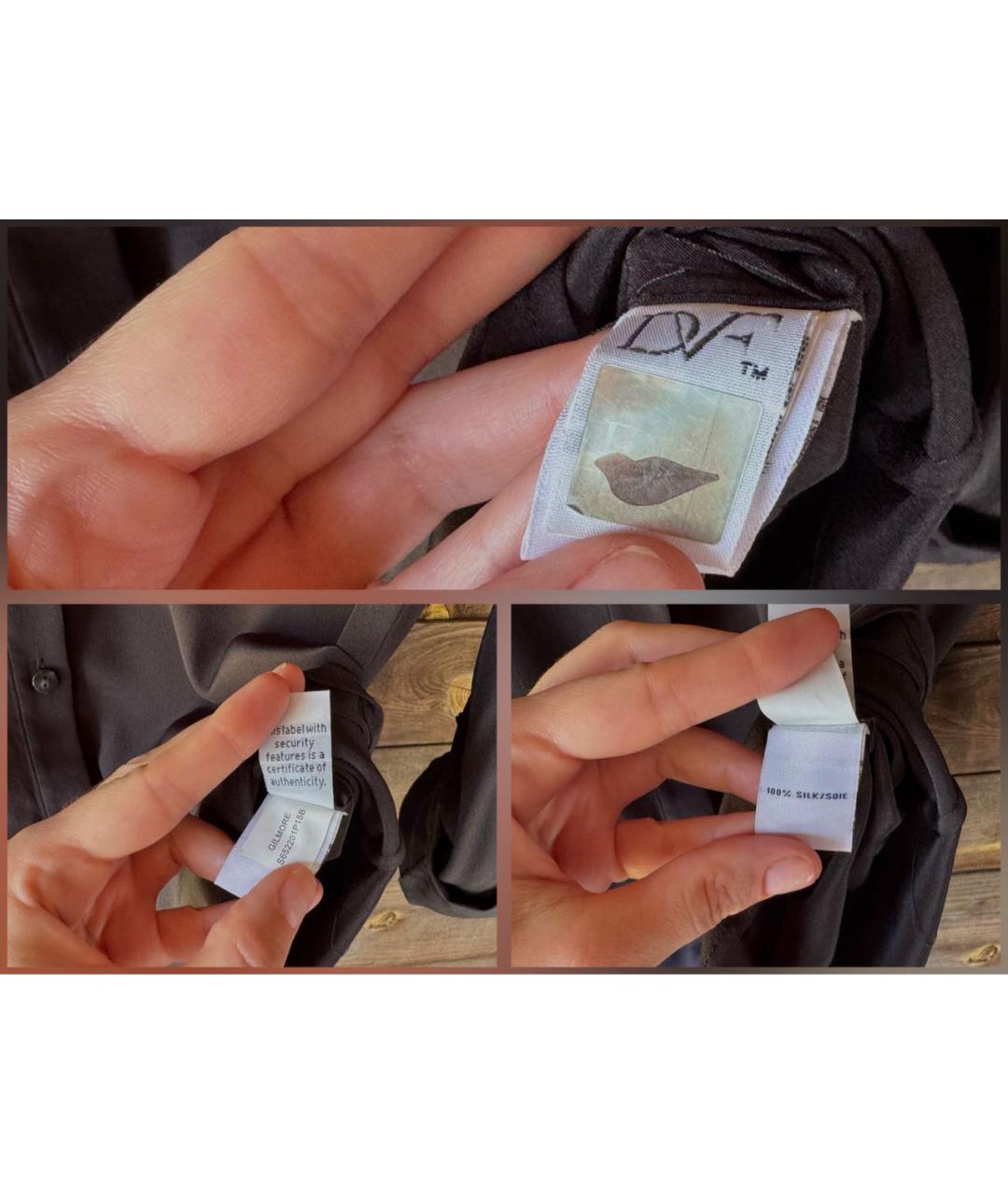 DIANE VON FURSTENBERG Черная шелковая блузы, фото 6