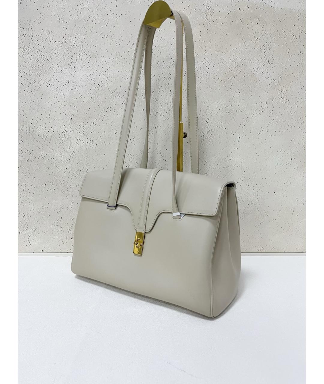 CELINE Серая кожаная сумка тоут, фото 4