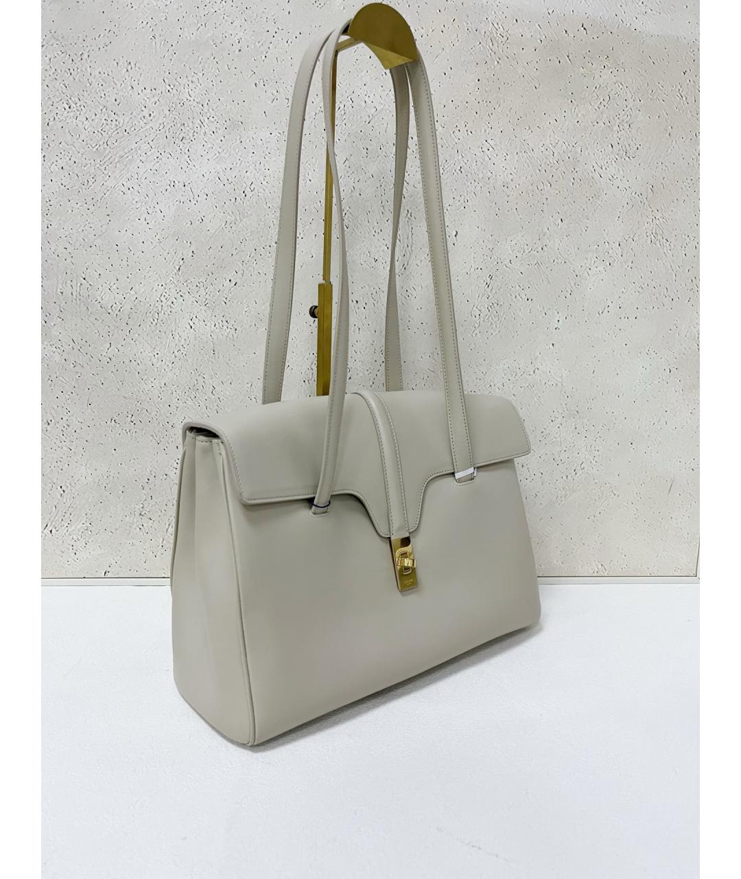 CELINE Серая кожаная сумка тоут, фото 3