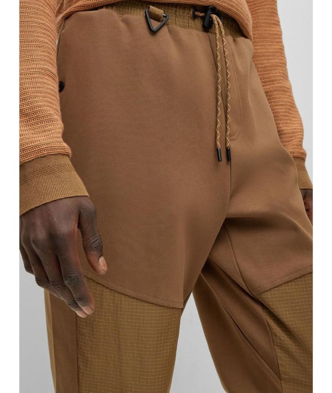 HUGO BOSS Коричневые хлопковые повседневные брюки, фото 9