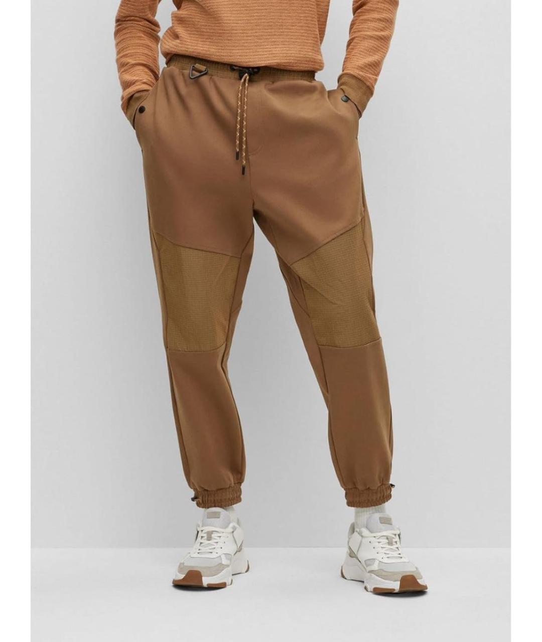 HUGO BOSS Коричневые хлопковые повседневные брюки, фото 7