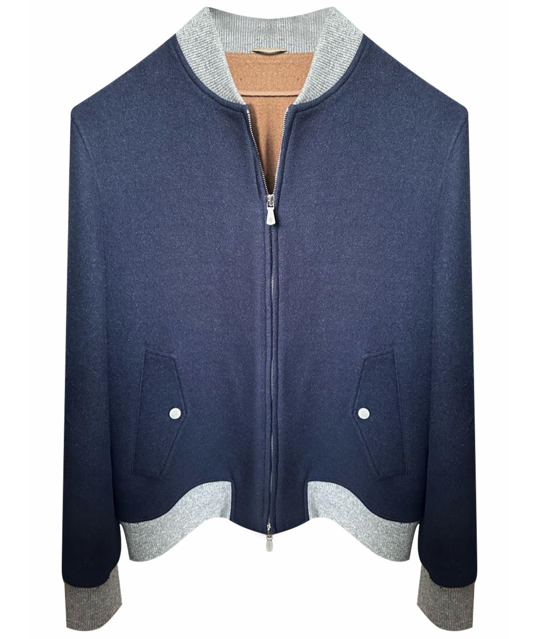 ELEVENTY Темно-синяя шерстяная куртка, фото 1