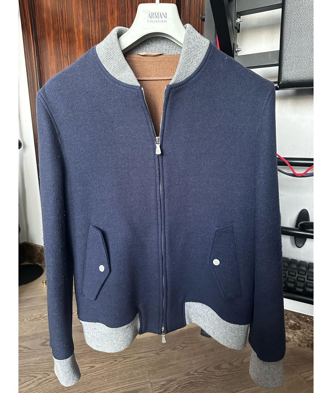 ELEVENTY Темно-синяя шерстяная куртка, фото 3