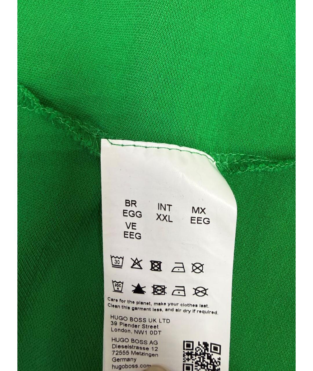 HUGO BOSS Зеленые хлопко-эластановое поло с коротким рукавом, фото 4