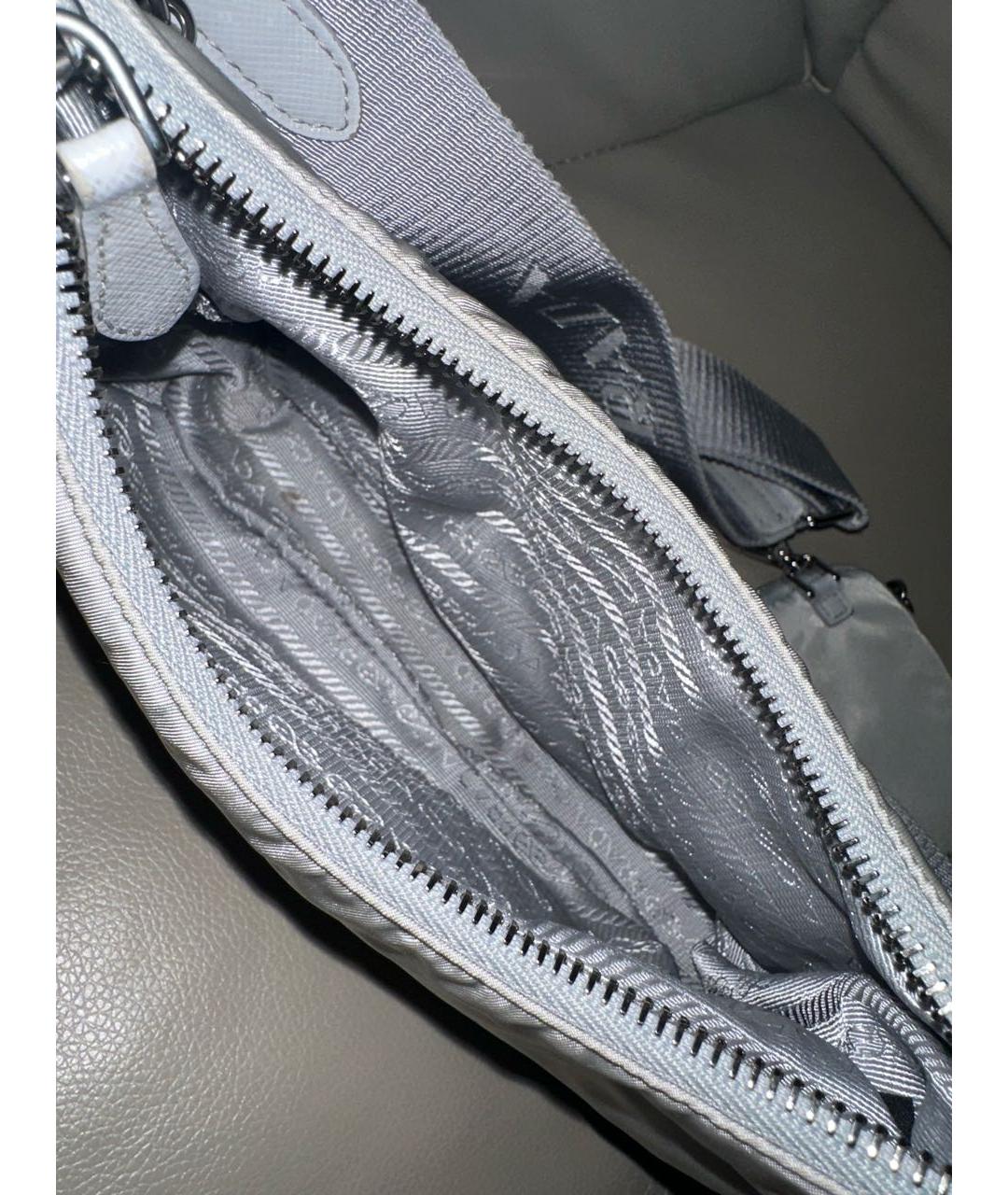 PRADA Голубая тканевая сумка через плечо, фото 3