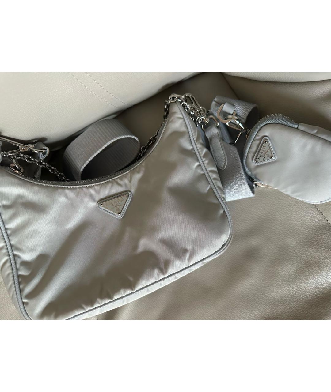 PRADA Голубая тканевая сумка через плечо, фото 2