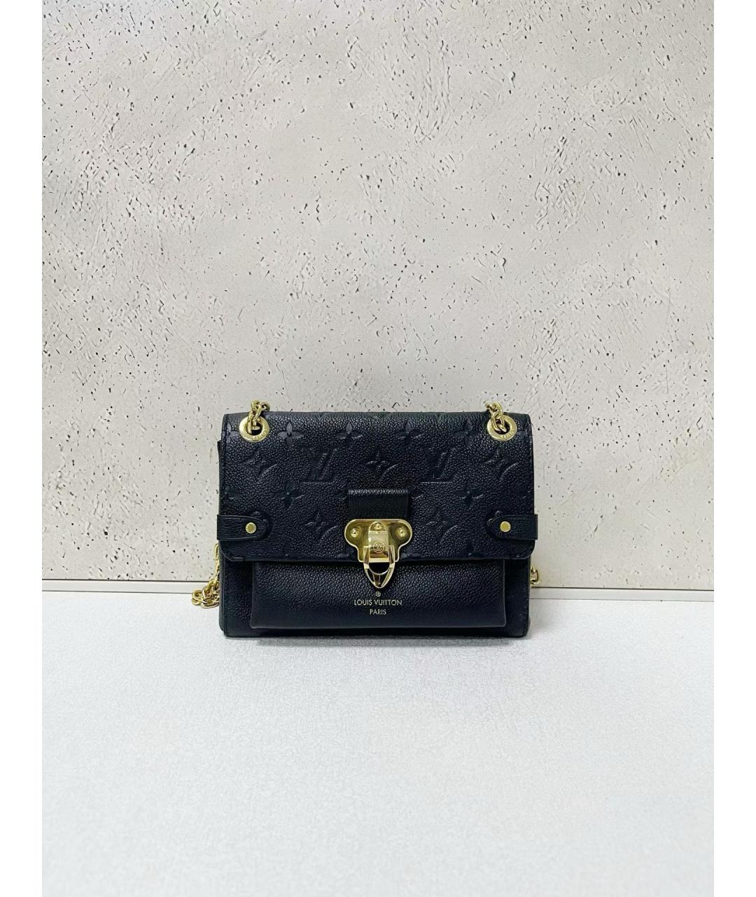 LOUIS VUITTON Черная кожаная сумка через плечо, фото 7