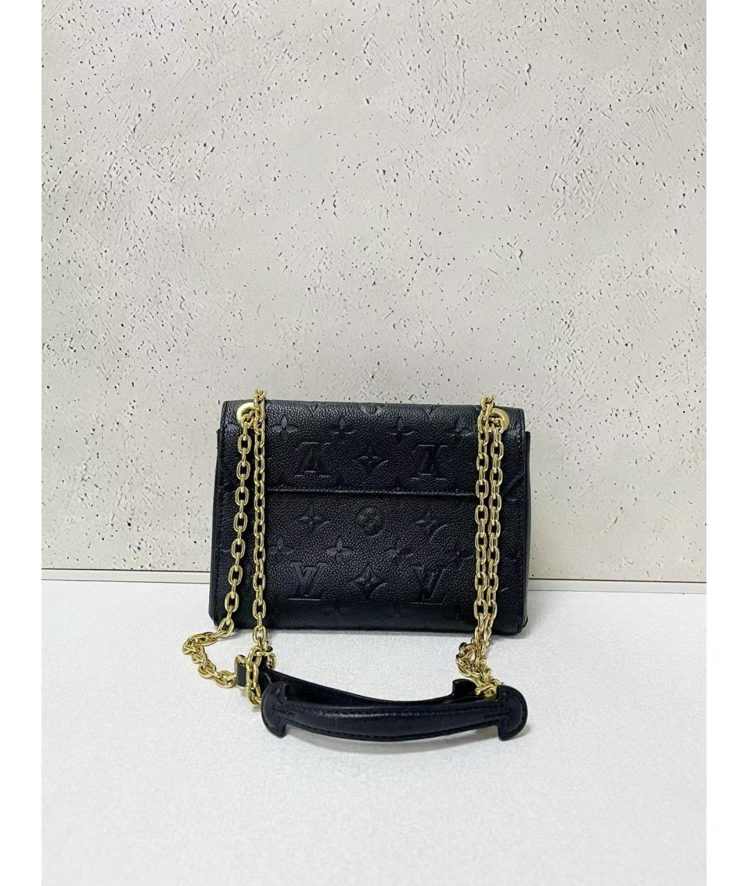 LOUIS VUITTON Черная кожаная сумка через плечо, фото 2