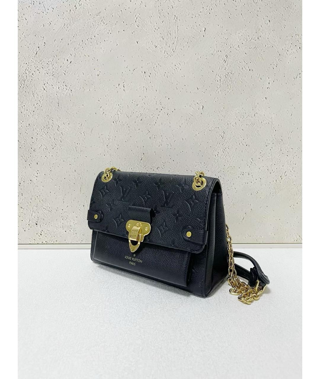 LOUIS VUITTON Черная кожаная сумка через плечо, фото 4