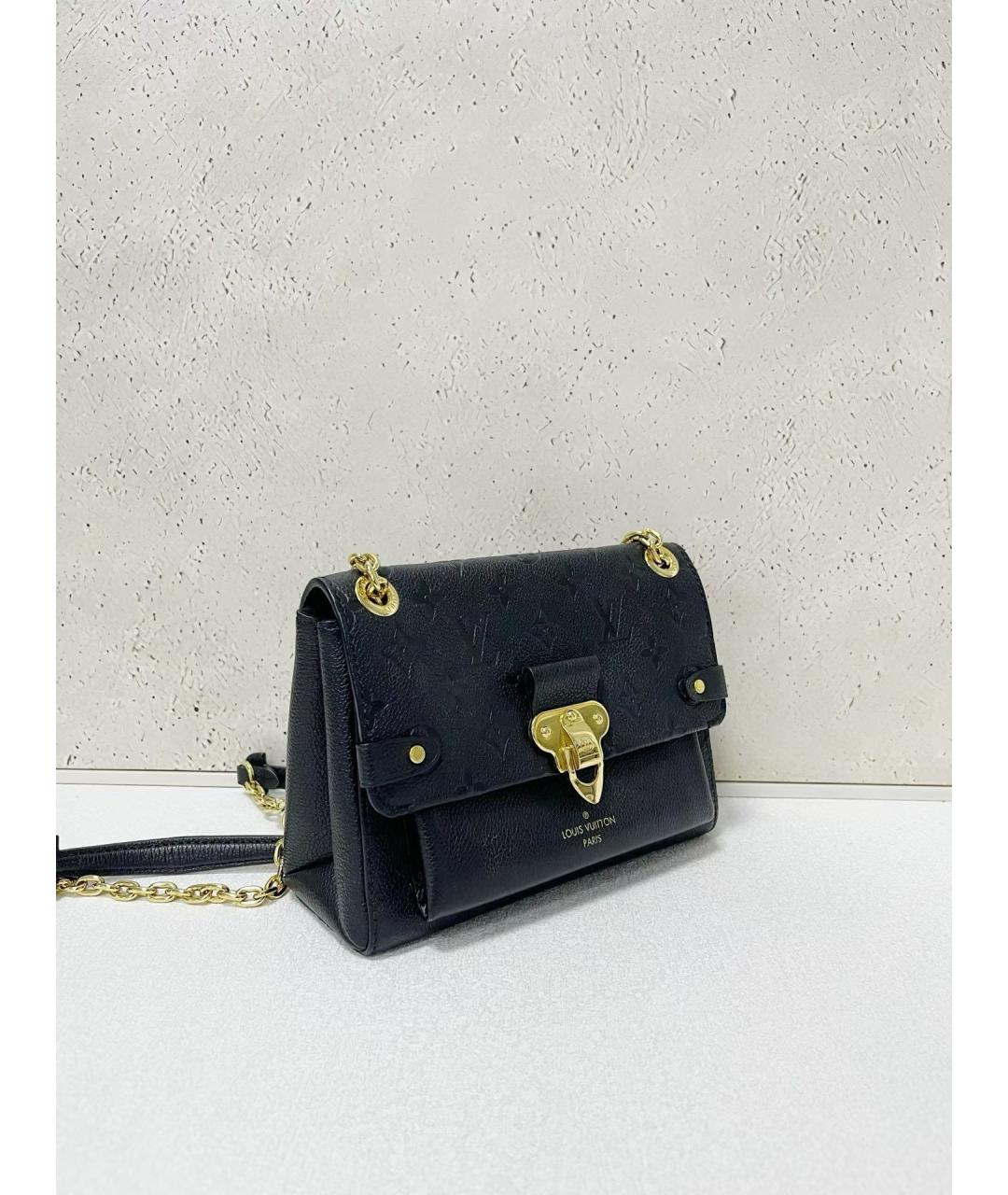 LOUIS VUITTON Черная кожаная сумка через плечо, фото 3