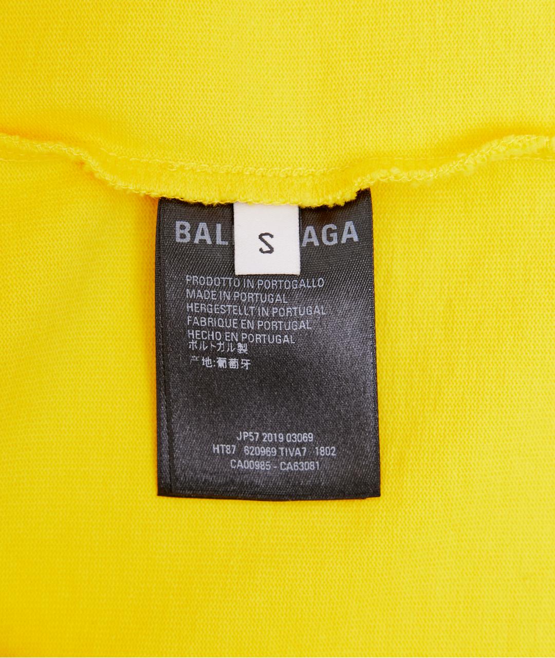 BALENCIAGA Желтая хлопковая футболка, фото 5
