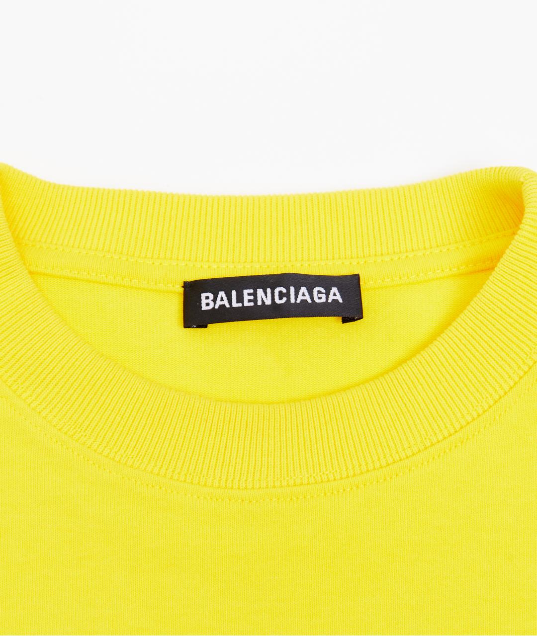 BALENCIAGA Желтая хлопковая футболка, фото 4
