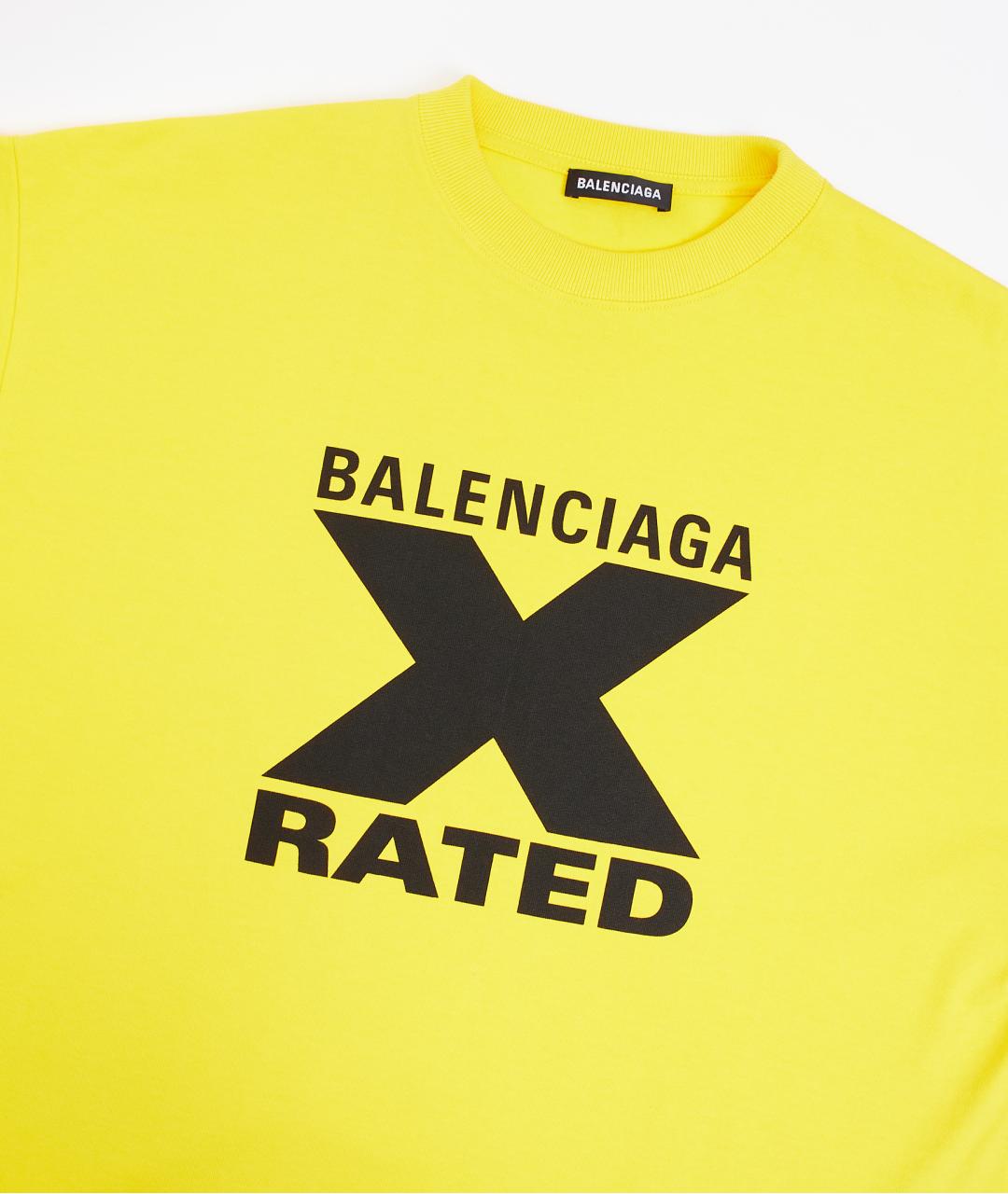 BALENCIAGA Желтая хлопковая футболка, фото 3