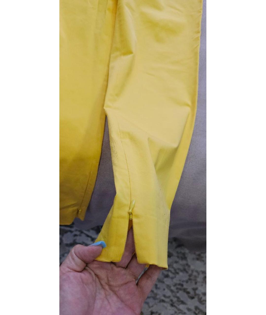 MOSCHINO Желтые хлопковые прямые брюки, фото 6