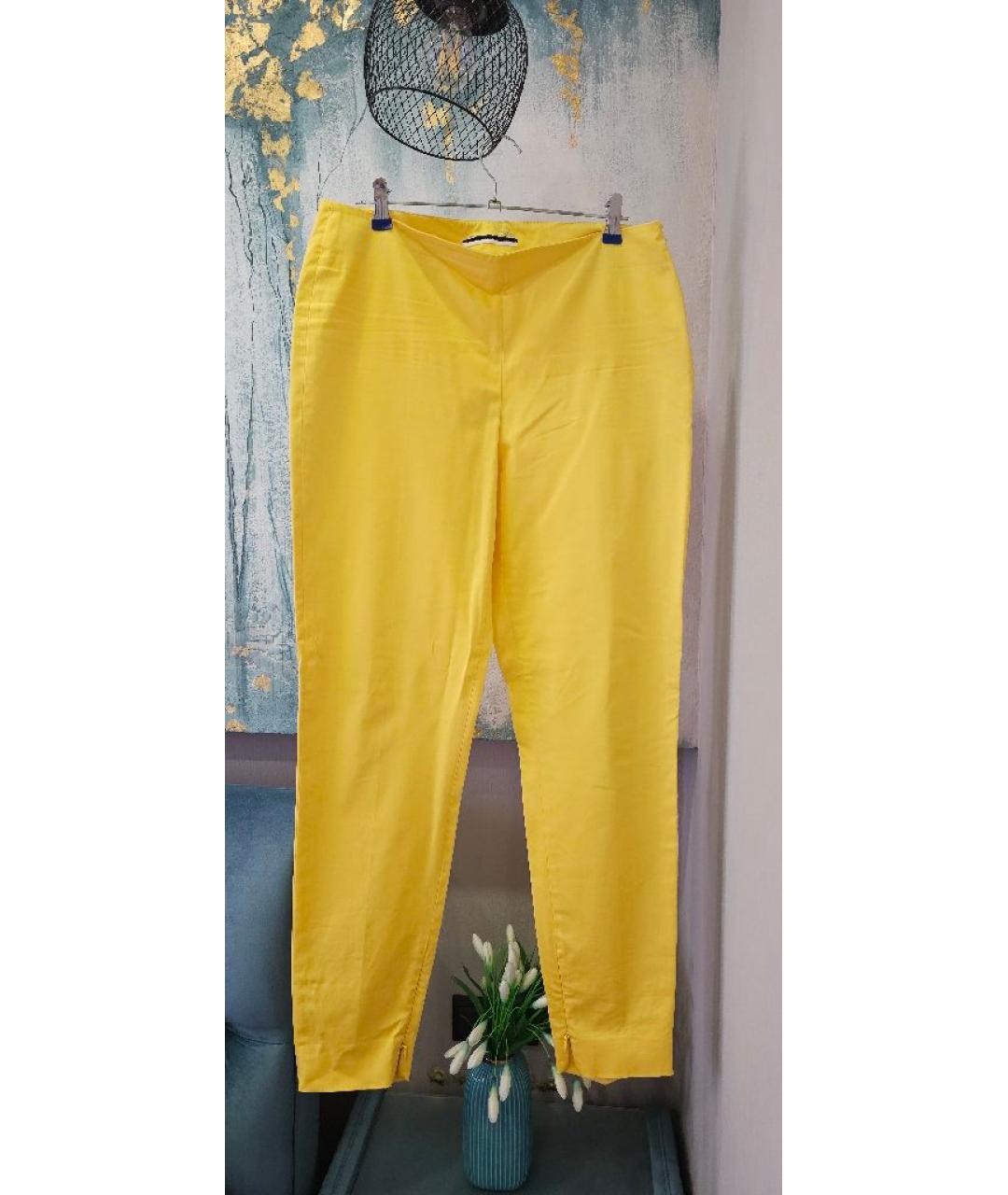 MOSCHINO Желтые хлопковые прямые брюки, фото 8