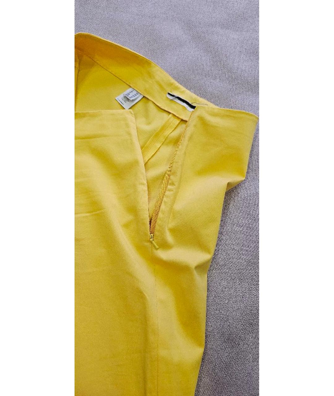 MOSCHINO Желтые хлопковые прямые брюки, фото 7