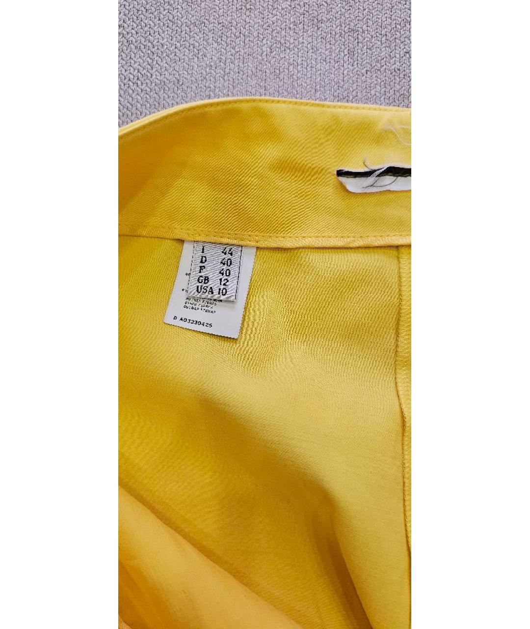 MOSCHINO Желтые хлопковые прямые брюки, фото 5