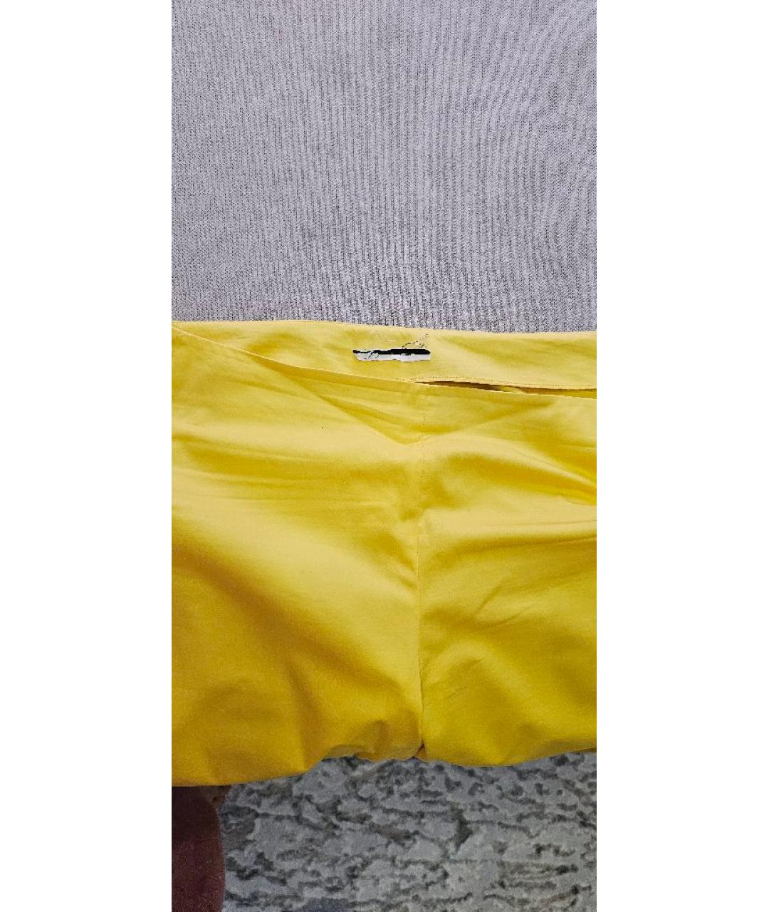 MOSCHINO Желтые хлопковые прямые брюки, фото 4
