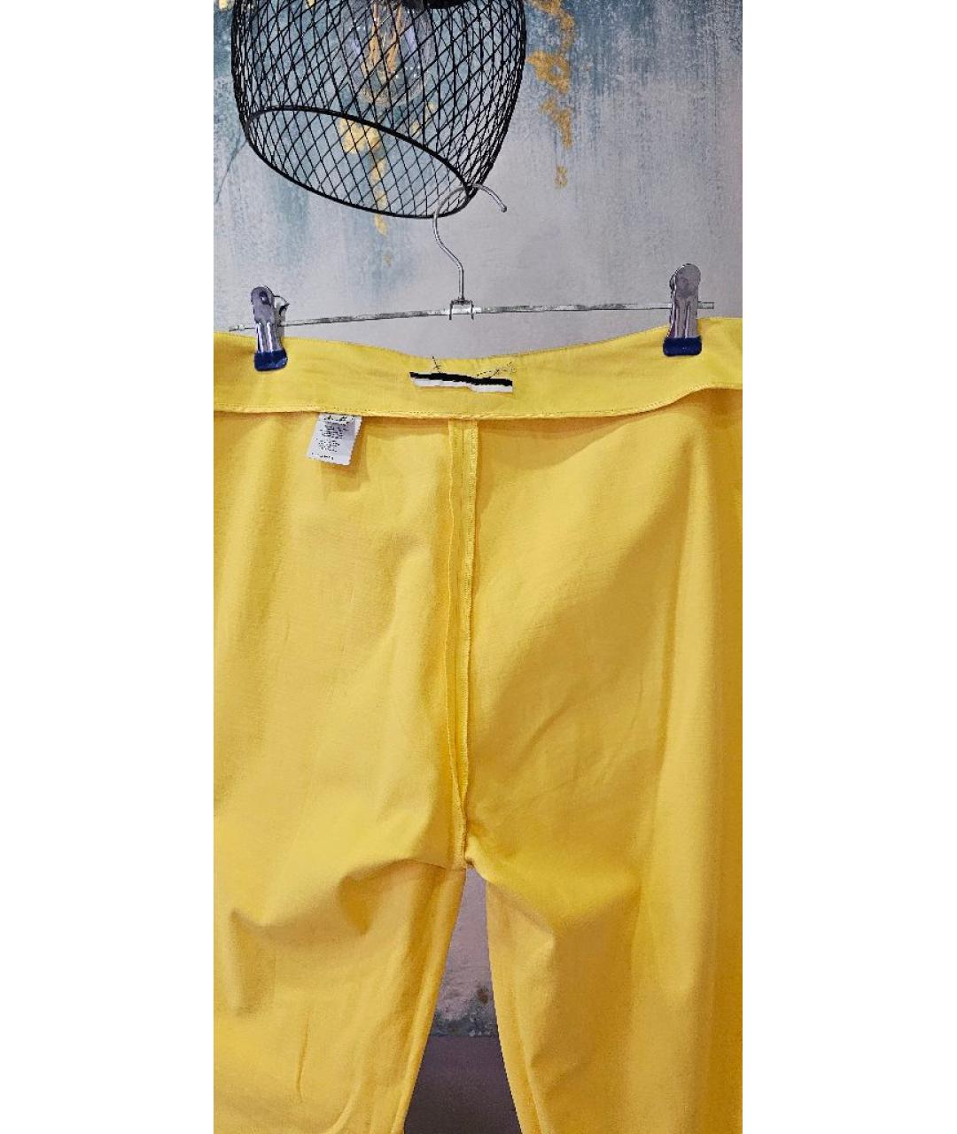 MOSCHINO Желтые хлопковые прямые брюки, фото 3