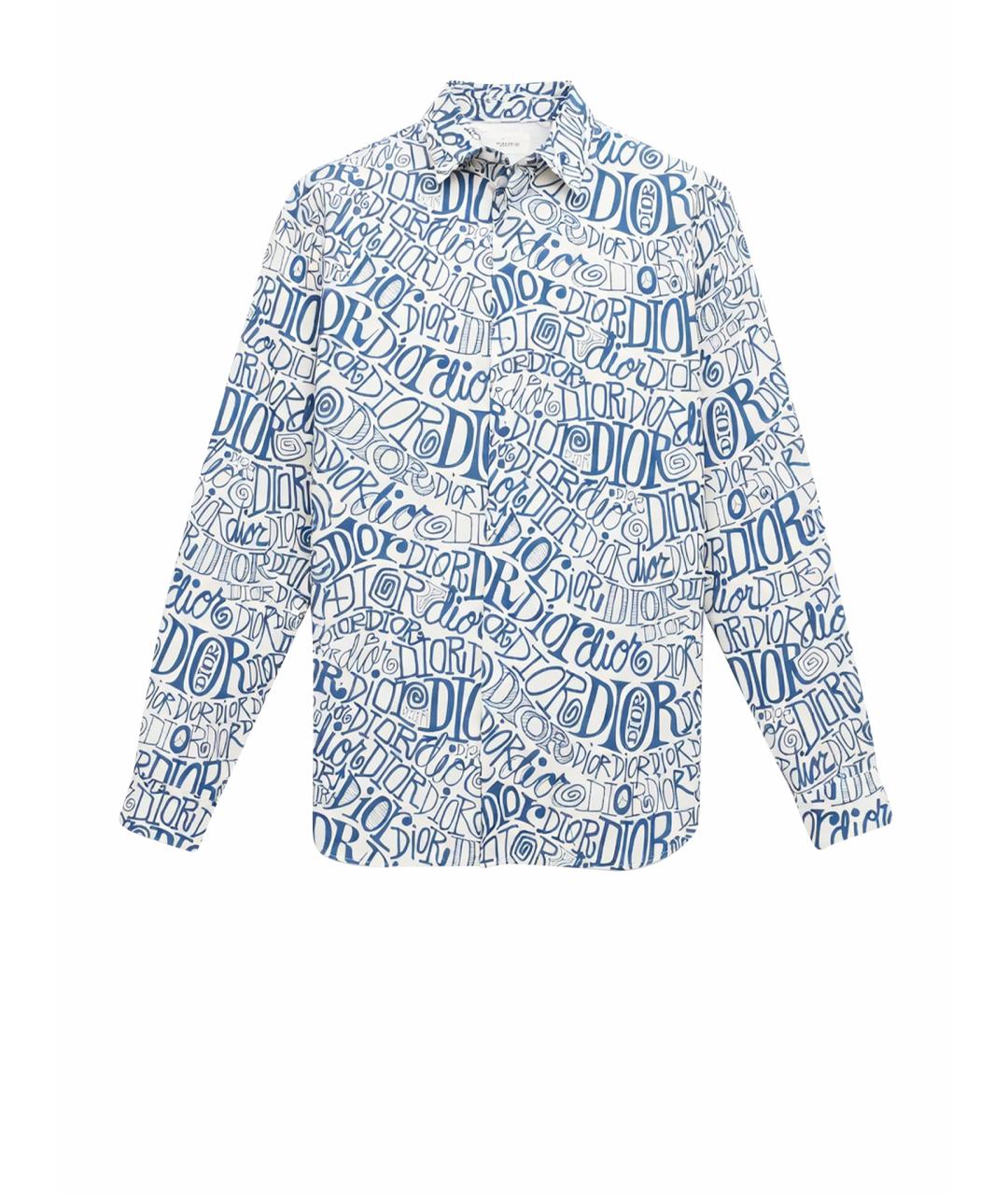 CHRISTIAN DIOR Голубая шелковая кэжуал рубашка, фото 1