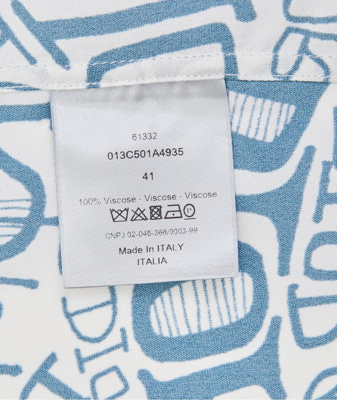 CHRISTIAN DIOR Голубая шелковая кэжуал рубашка, фото 4