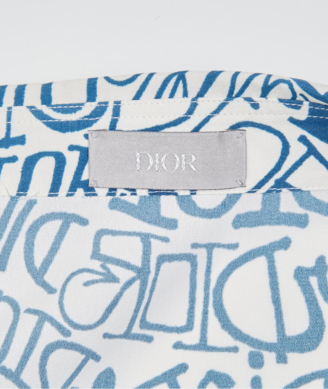 CHRISTIAN DIOR Голубая шелковая кэжуал рубашка, фото 3