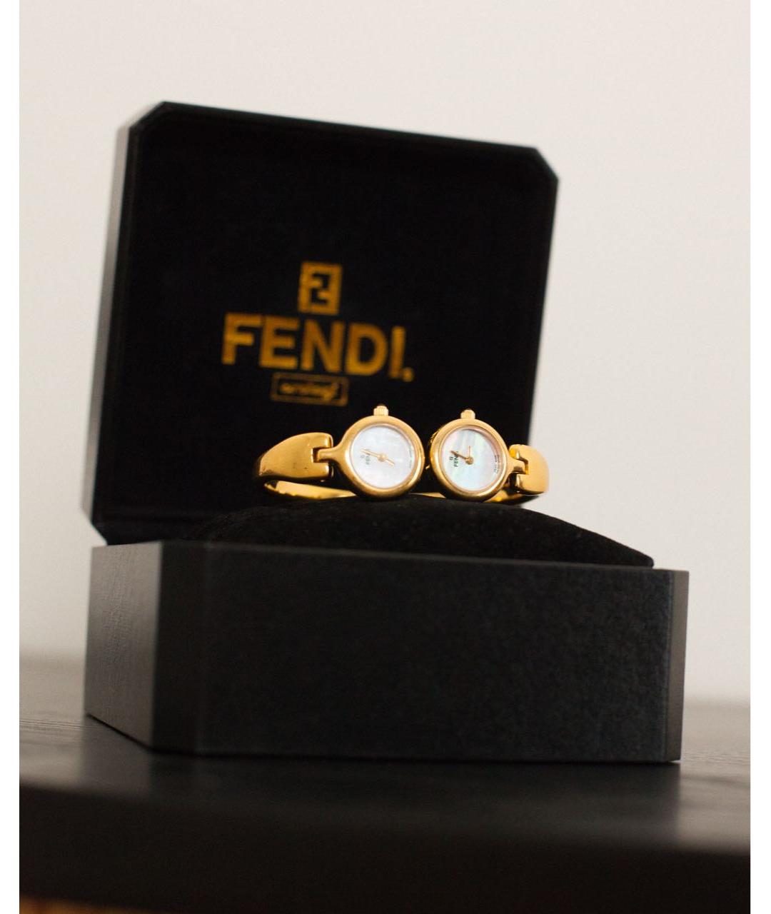 FENDI Золотые стальные часы, фото 3