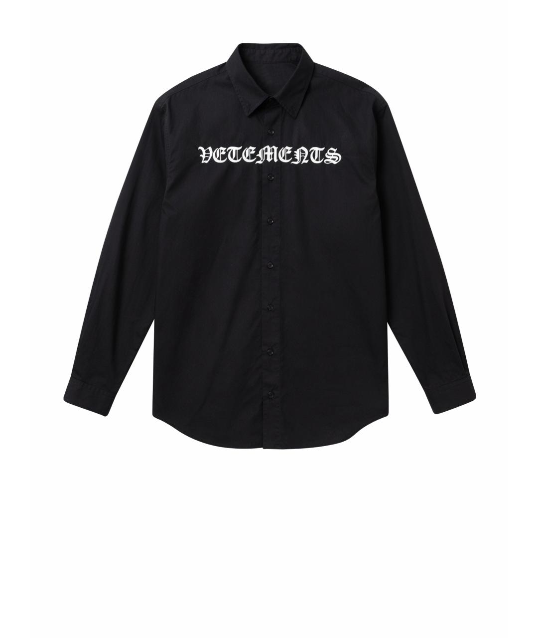VETEMENTS Черная хлопковая кэжуал рубашка, фото 1