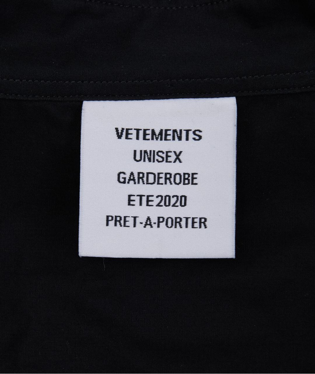VETEMENTS Черная хлопковая кэжуал рубашка, фото 3