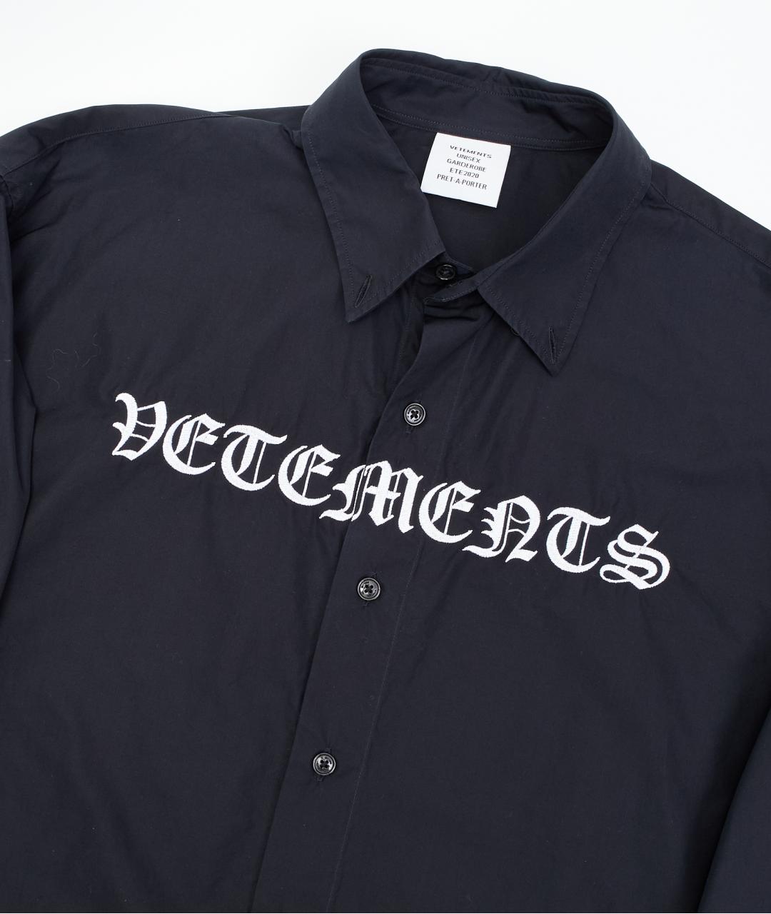 VETEMENTS Черная хлопковая кэжуал рубашка, фото 5