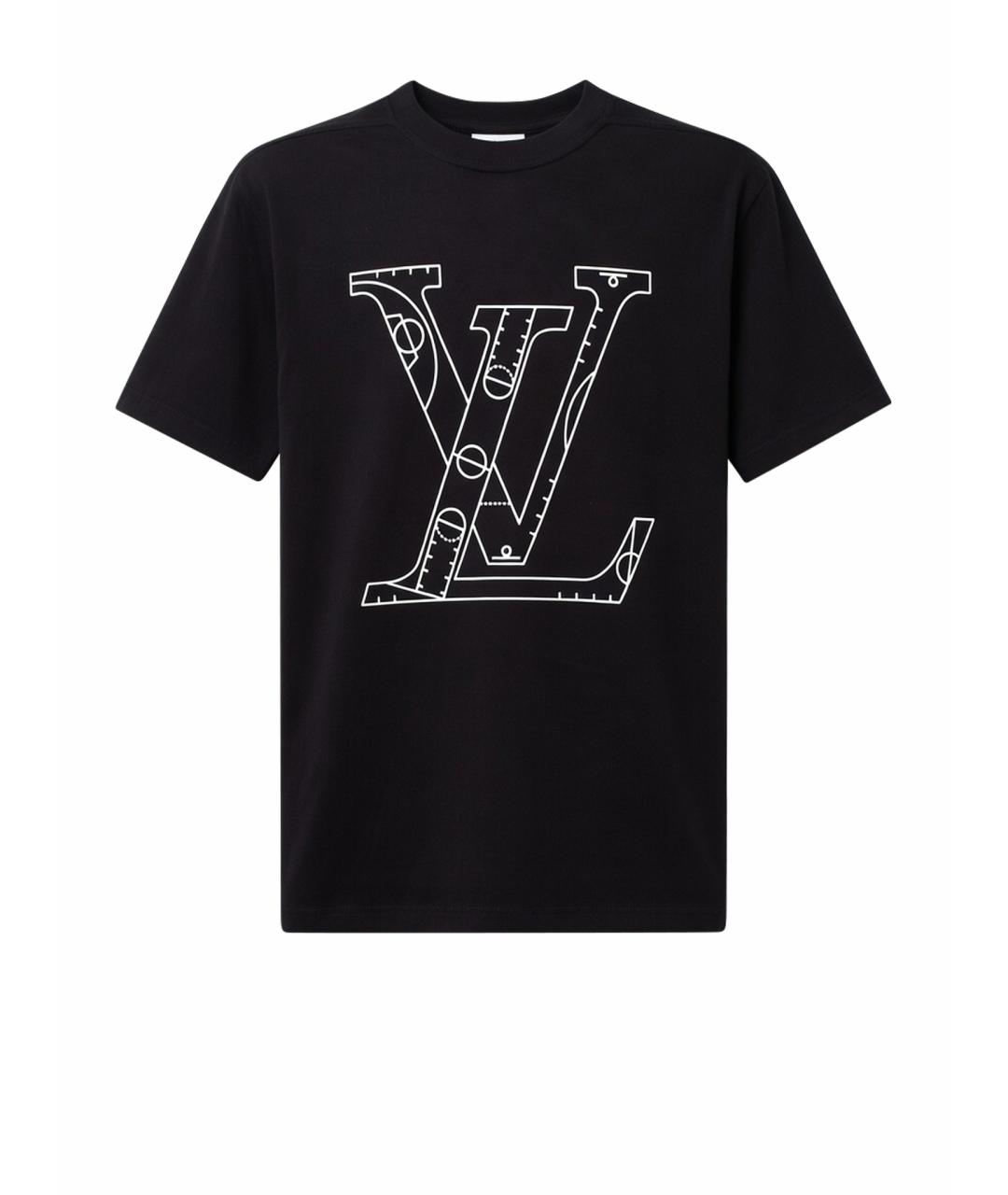 LOUIS VUITTON Черная хлопковая футболка, фото 1