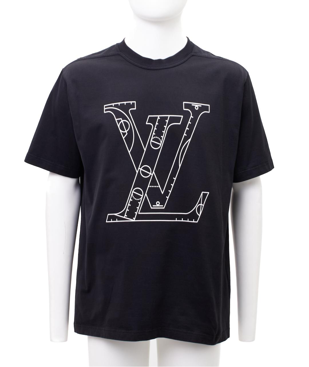 LOUIS VUITTON Черная хлопковая футболка, фото 7