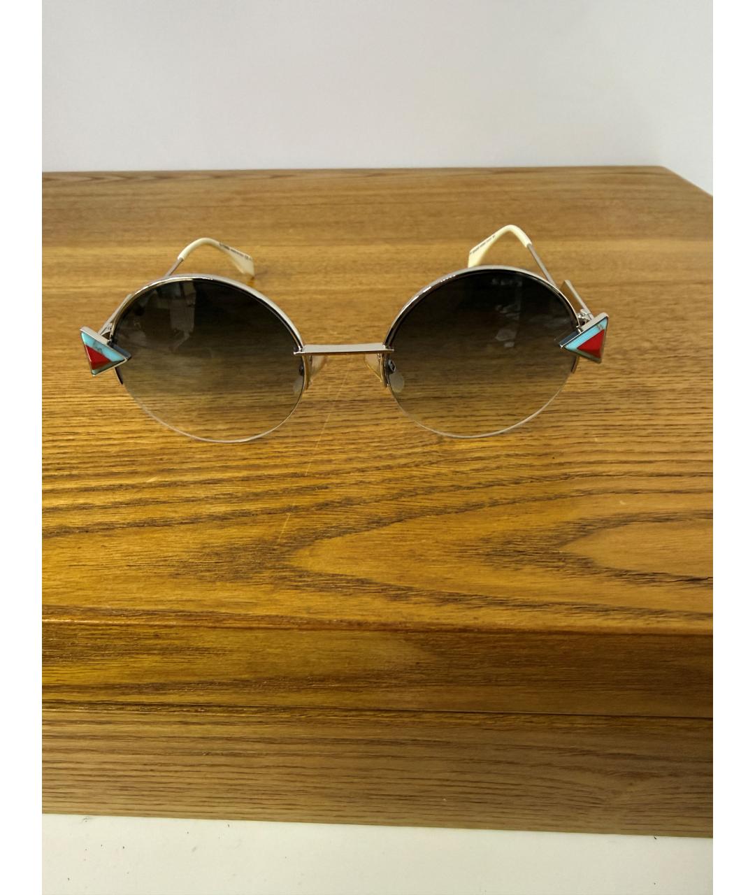 FENDI Металлические солнцезащитные очки, фото 4